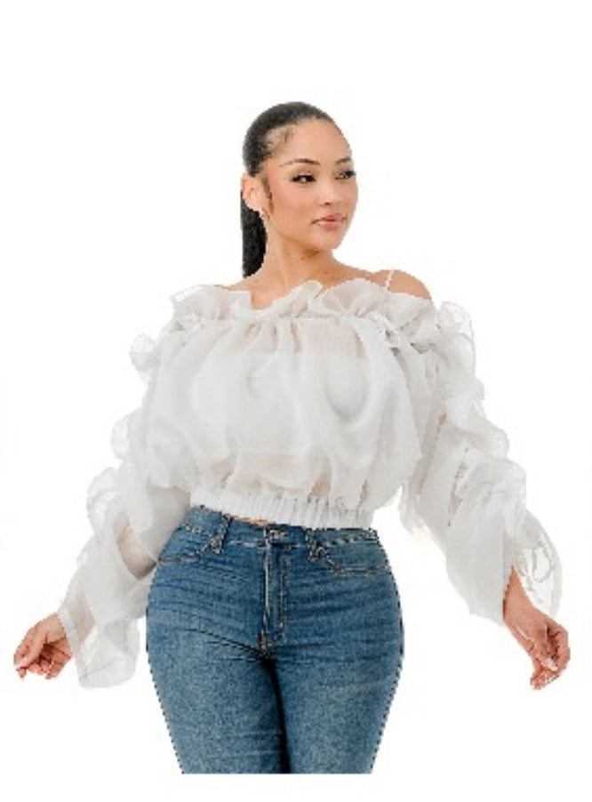 Curvy Brea Blouse- White