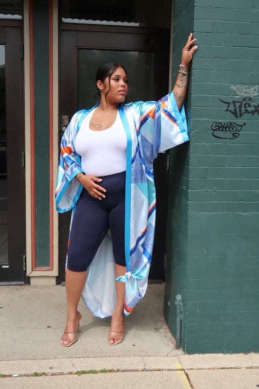 Blue Abstract Duster