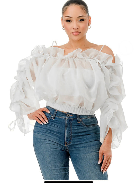 Curvy Brea Blouse- White