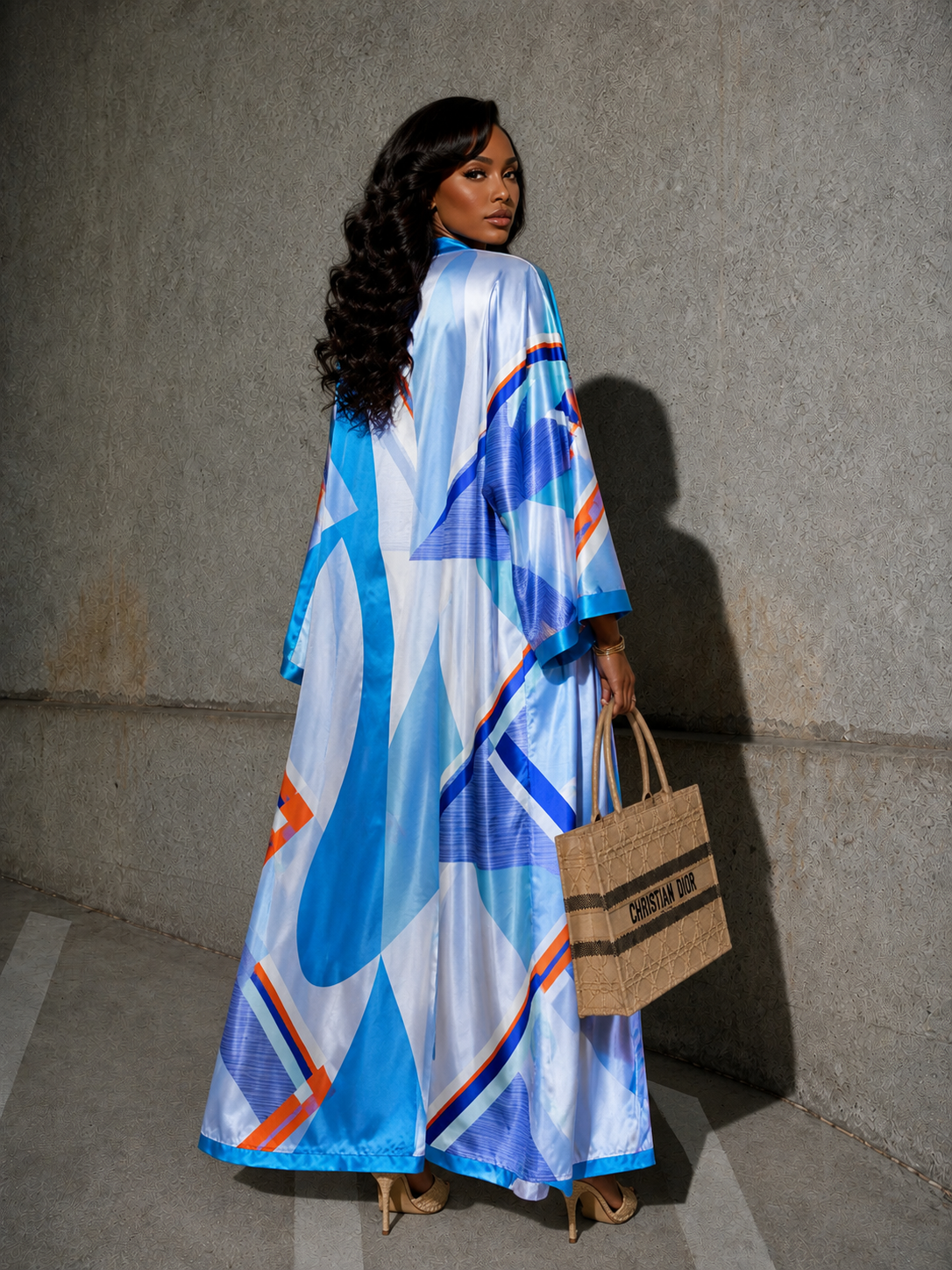 Blue Abstract Duster