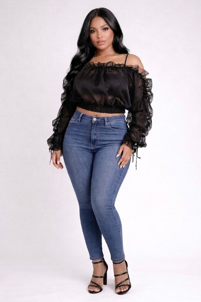 Curvy Brea Blouse- Black