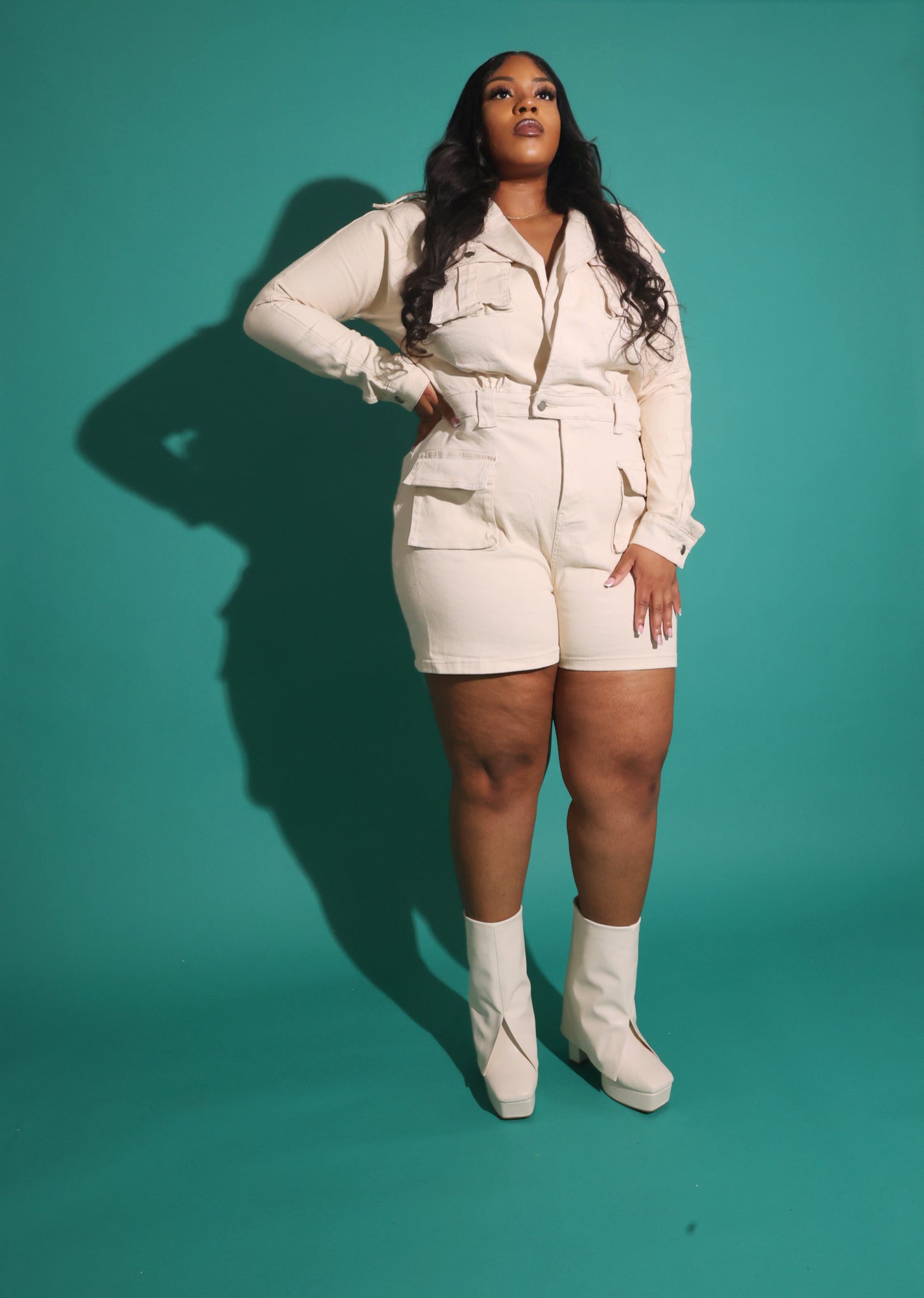 Curvy Jodi Cargo Romper
