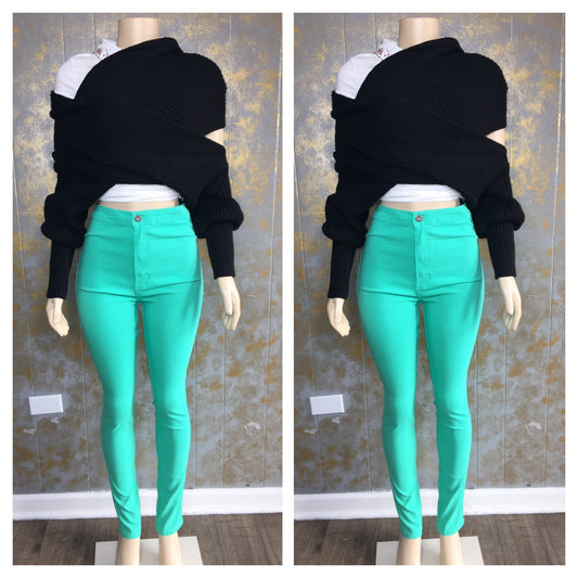 Curvy Plus Size High Waist Baes- Green