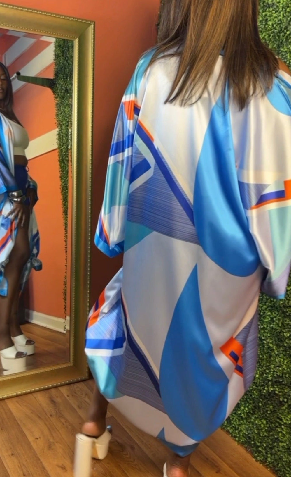 Blue Abstract Duster