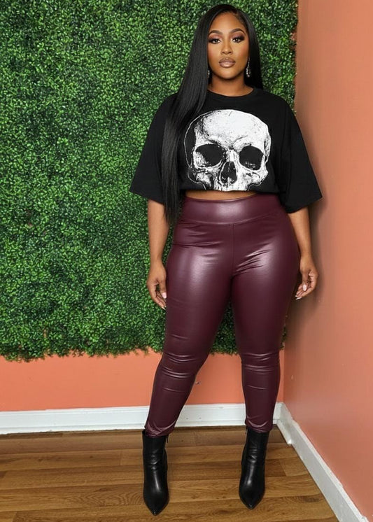 Burgangy Butta Soft Leggings-