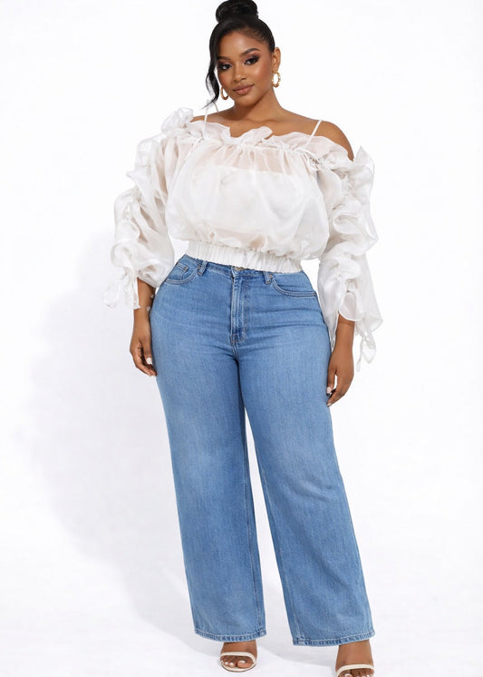 Curvy Brea Blouse- White