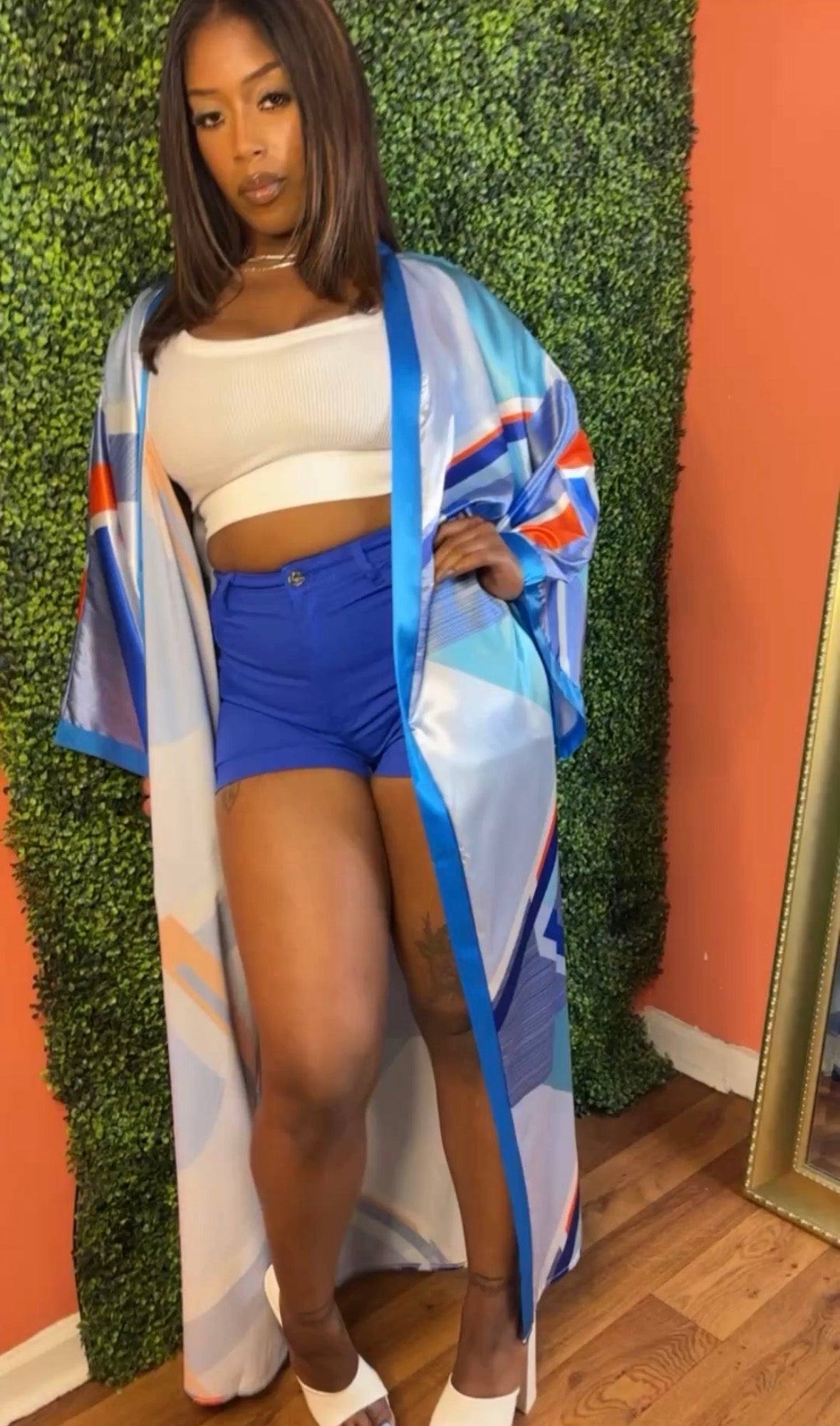 Blue Abstract Duster