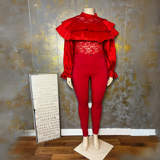 Talk About It Blouse- Red Curvy