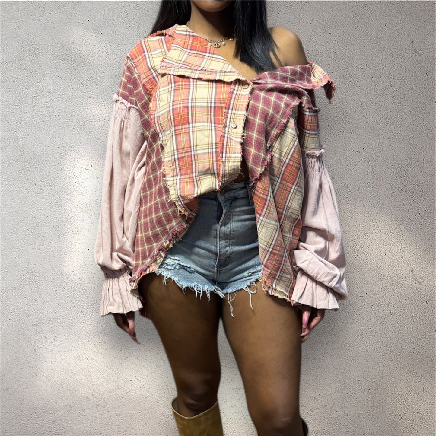 Pretty With an Edge Flannel Blouse
