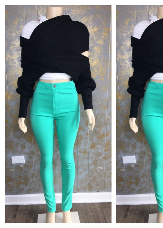Curvy Plus Size High Waist Baes- Green